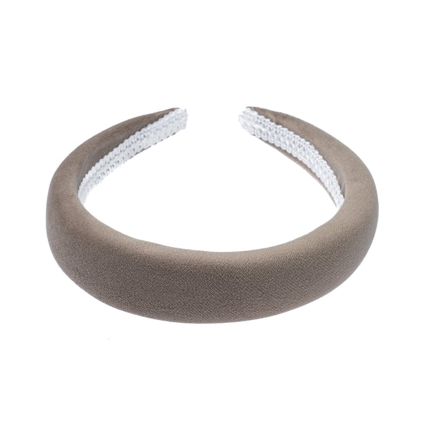 VELVET HAIR BAND BROAD TAUPE