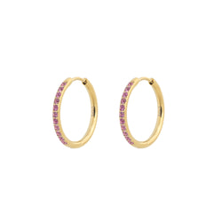 CRYSTAL SMALL HOOP PINK