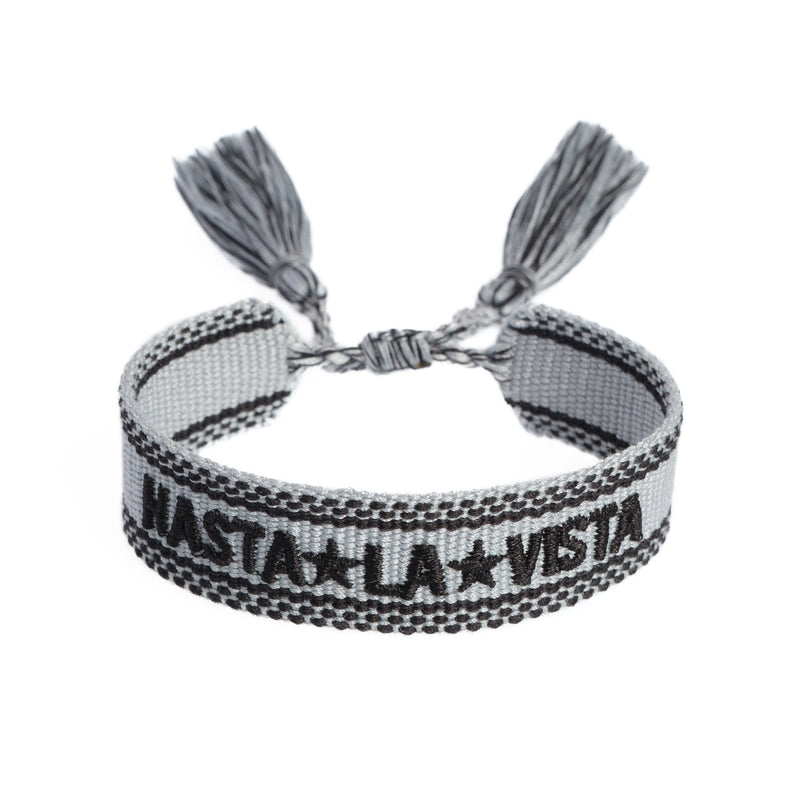 WOVEN FRIENDSHIP BRACELET - "HASTA LA VISTA" COOL BLUE