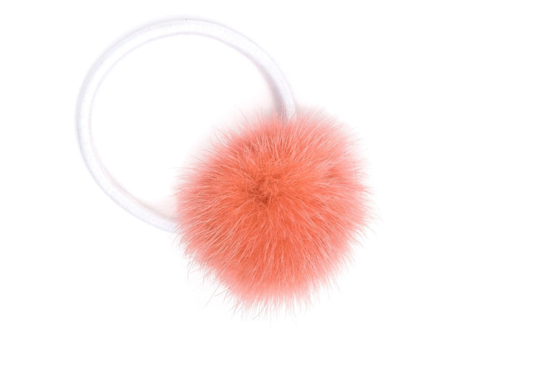 MINK HAIR POM DUSTY CORAL