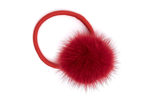 MINK HAIR POM RED