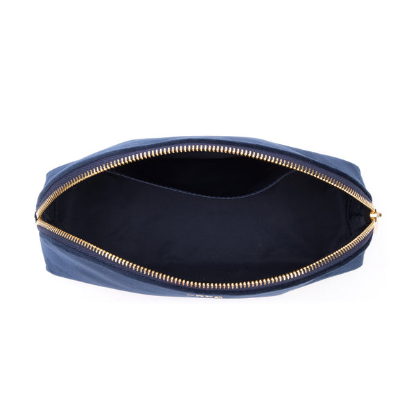 VELVET MAKE-UP POUCH LARGE NAVY BLUE