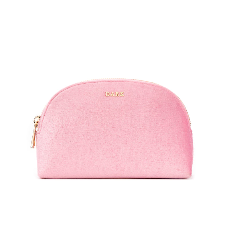 VELVET MAKE-UP POUCH SMALL PALE PINK