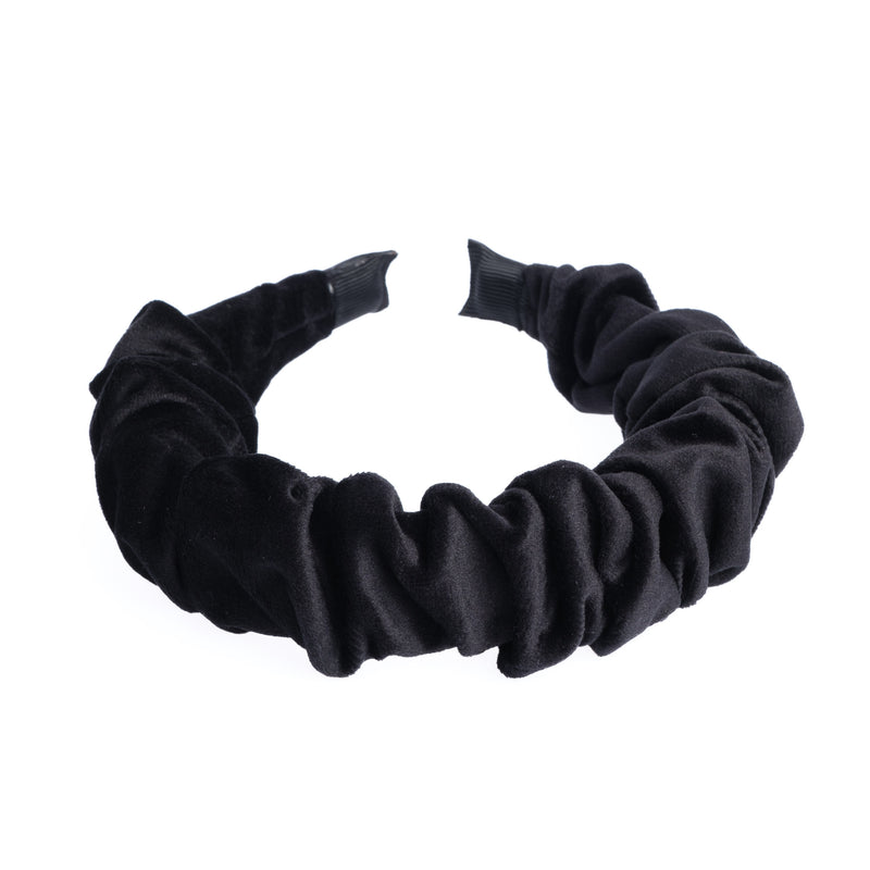 VELVET HAIR BAND WAVE BLACK