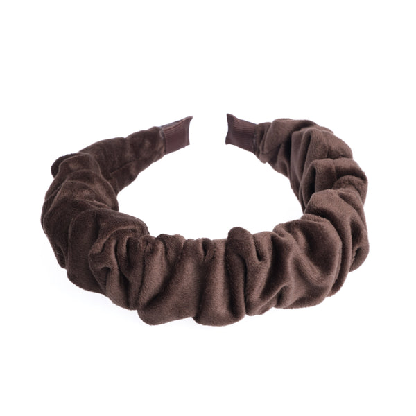 VELVET HAIR BAND WAVE CHOCOLATE BROWN