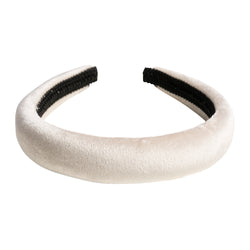 VELVET HAIR BAND BROAD COOL STEEL