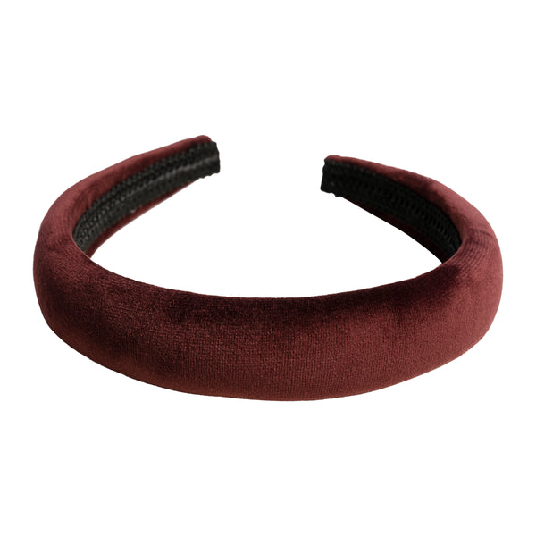 VELVET HAIR BAND BROAD MAROON