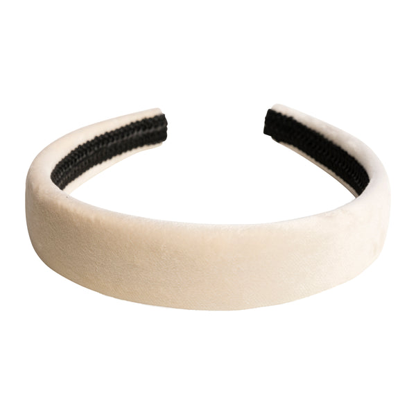 VELVET HAIR BAND BROAD VANILLA