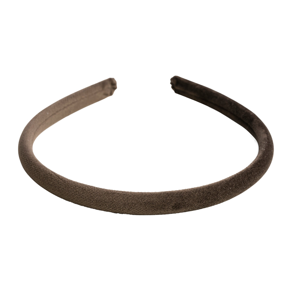 VELVET HAIR BAND THIN CHOCOLATE BROWN VELVET HAIR BAND THIN CHOCOLATE BROWN