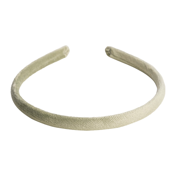 VELVET HAIR BAND THIN FADED ARMY