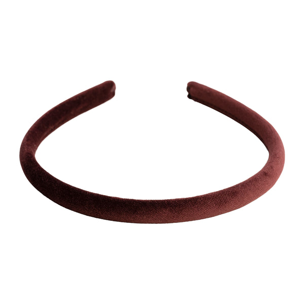 VELVET HAIR BAND THIN MAROON