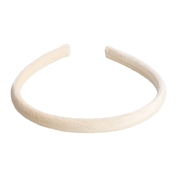 VELVET HAIR BAND THIN VANILLA