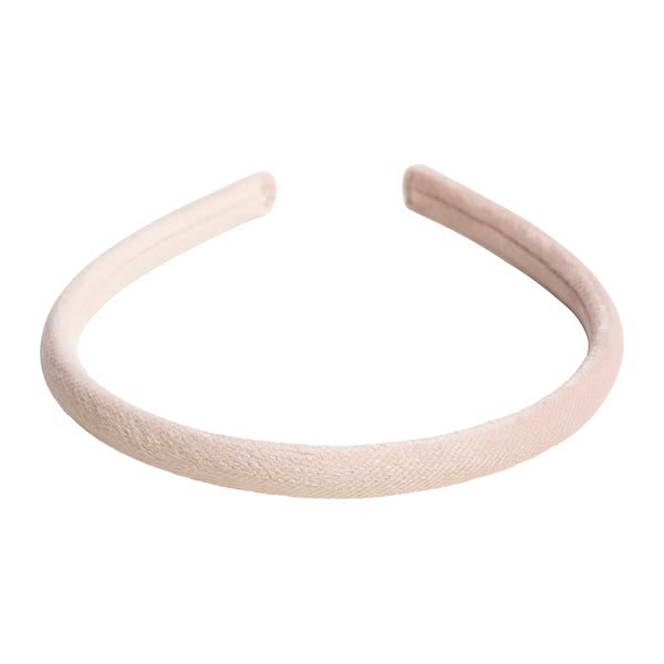 VELVET HAIR BAND THIN POWDER ROSE