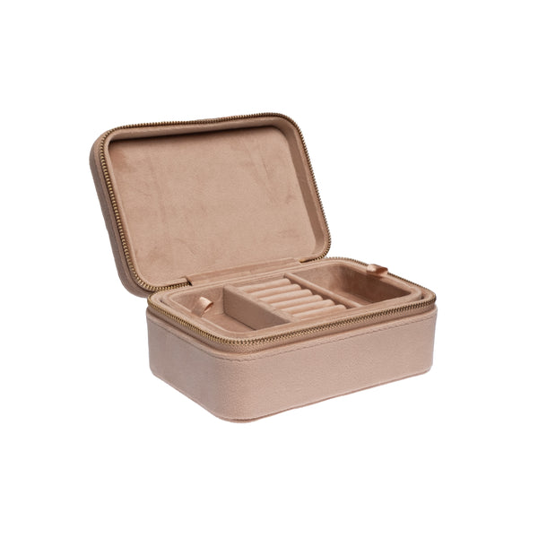 VELVET JEWELLERY BOX COOL CAMEL