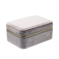 VELVET JEWELLERY BOX ELEPHANT GREY