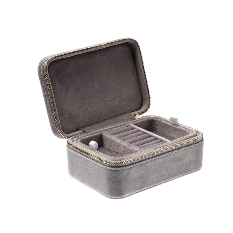 VELVET JEWELLERY BOX ELEPHANT GREY