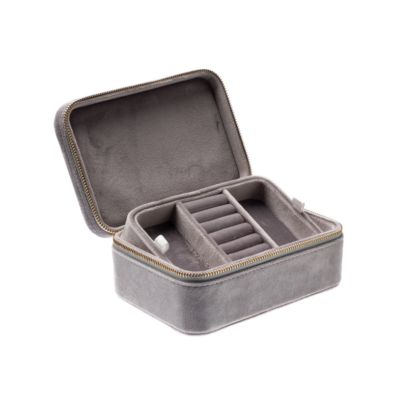 VELVET JEWELLERY BOX ELEPHANT GREY