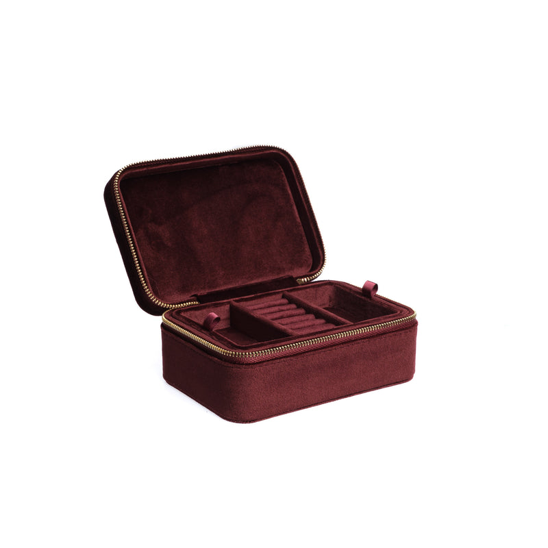 VELVET JEWELLERY BOX MAROON