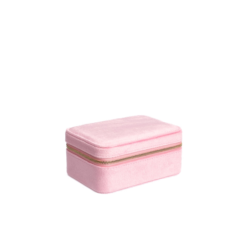 VELVET JEWELLERY BOX PALE PINK