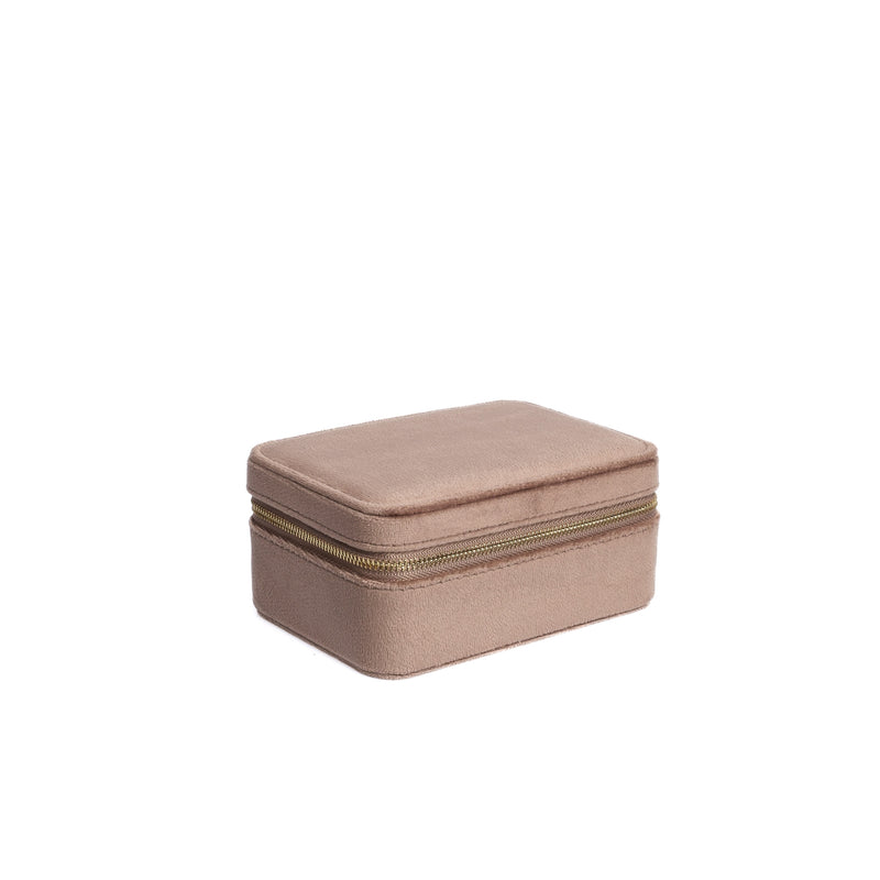 VELVET JEWELLERY BOX WARM TAUPE