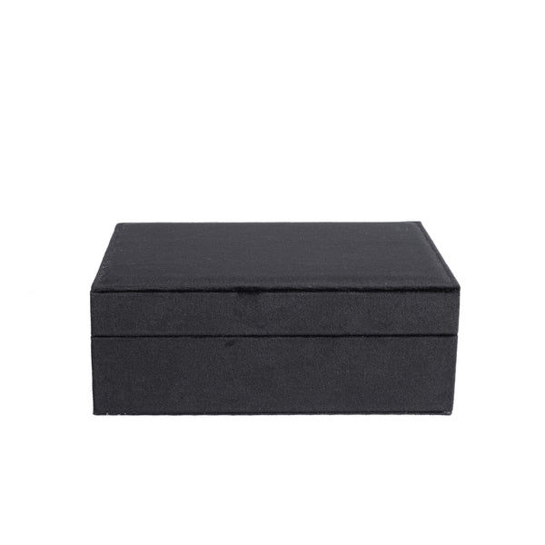 VELVET JEWELLERY BOX LARGE BLACK