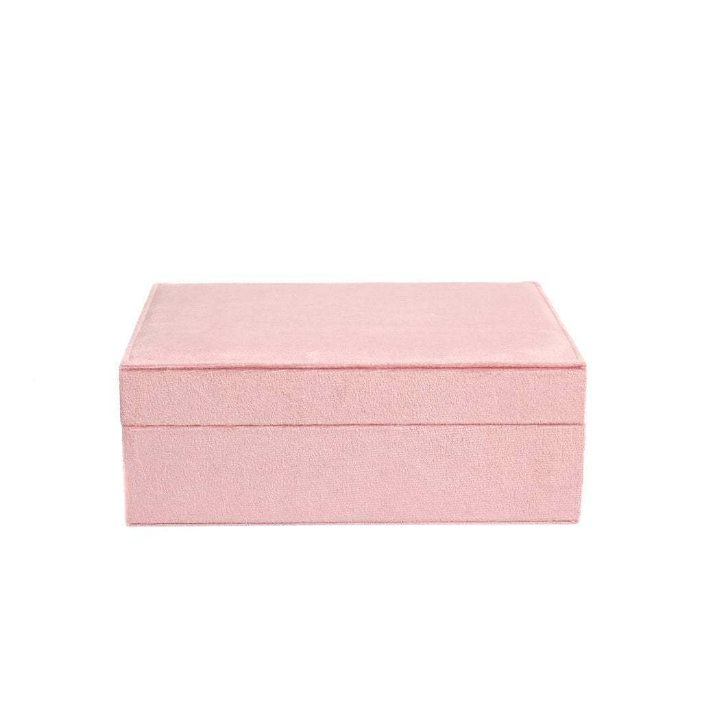 VELVET JEWELLERY BOX LARGE BLUSH ROSE VELVET JEWELLERY BOX LARGE BLUSH ROSE