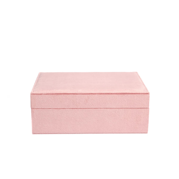 VELVET JEWELLERY BOX LARGE BLUSH ROSE