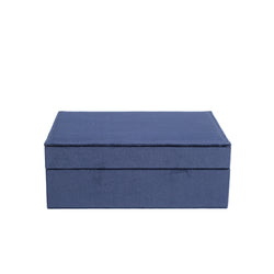 VELVET JEWELLERY BOX LARGE NAVY BLUE