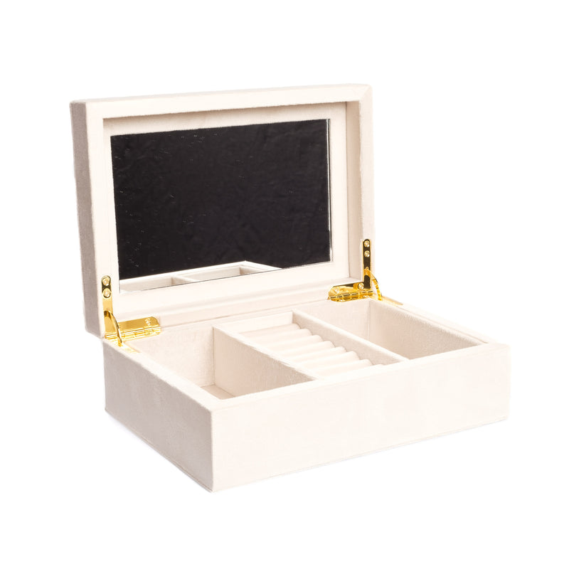 VELVET JEWELLERY BOX LARGE SAND