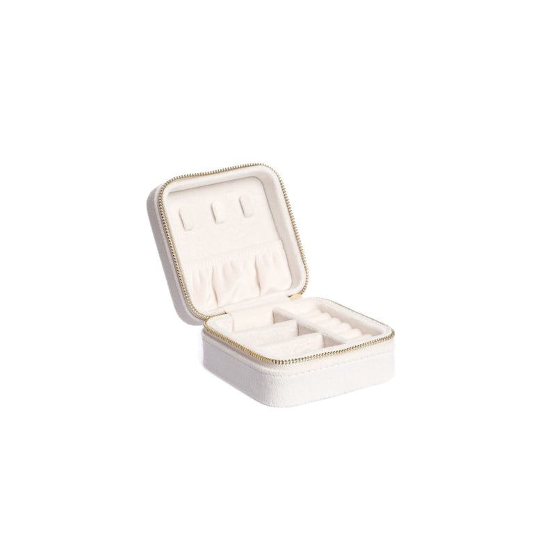 VELVET JEWELLERY BOX MINI OFF WHITE