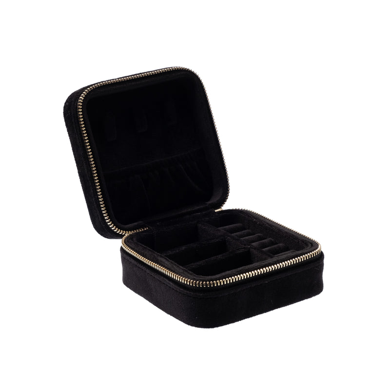 VELVET JEWELLERY BOX MINI BLACK