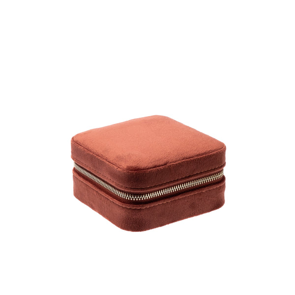 VELVET JEWELLERY BOX MINI MAHOGANY