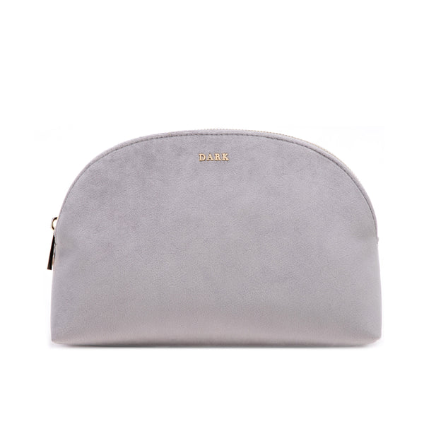 VELVET MAKE-UP POUCH LARGE ELEPHANT GREY