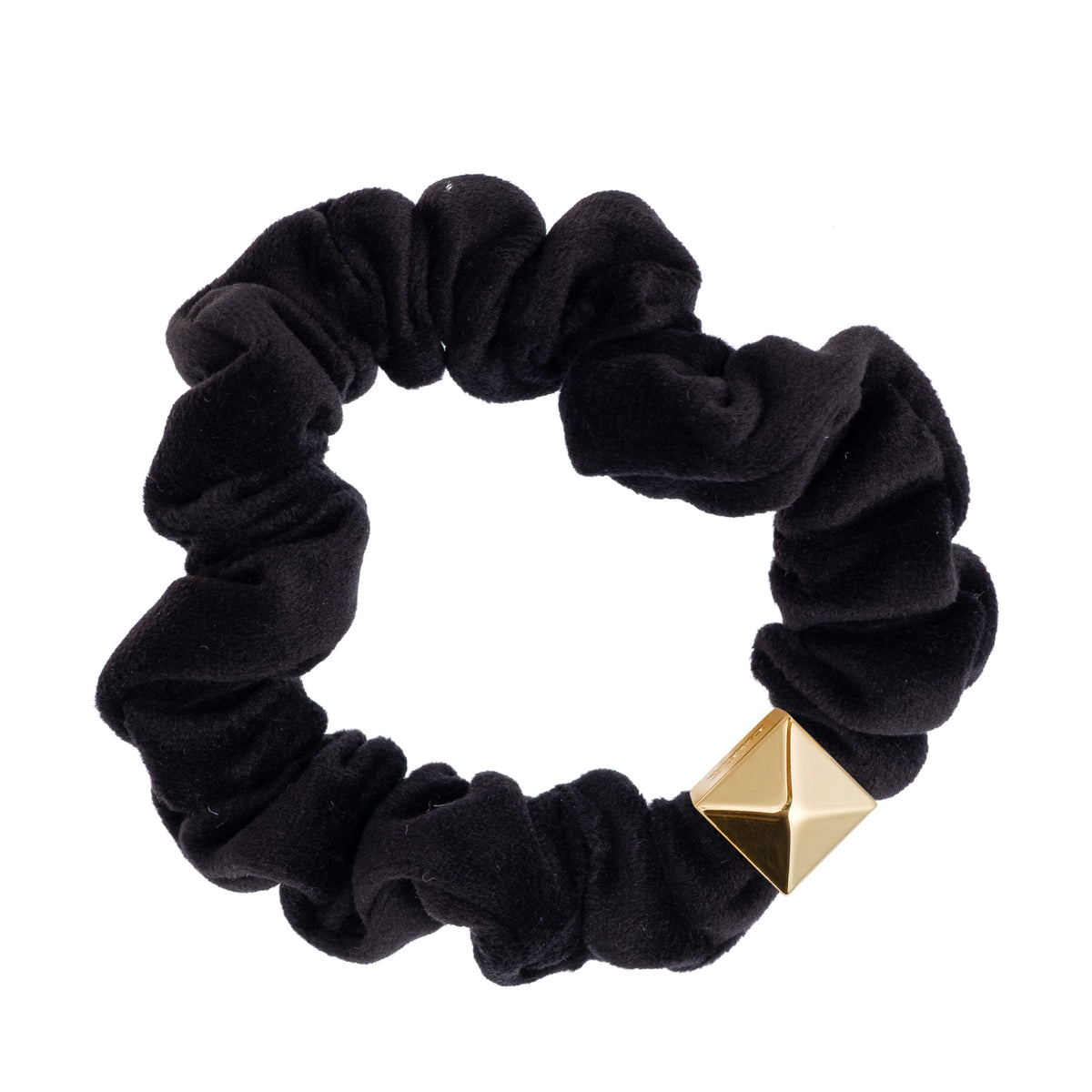 2 PK VELVET MINI SCRUNCHIE BLACK & CHARCOAL