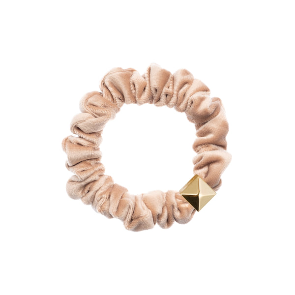 VELVET MINI SCRUNCHIE COOL CAMEL