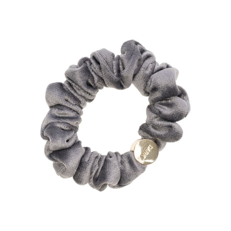 VELVET MINI SCRUNCHIE DARK GREY