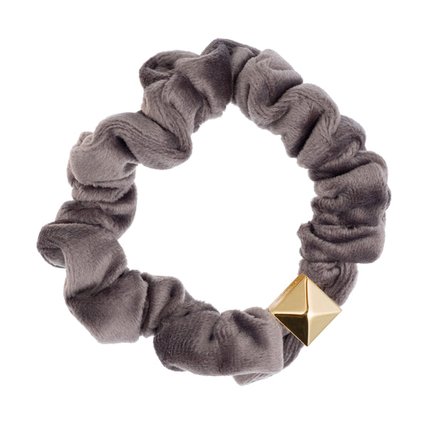 VELVET MINI SCRUNCHIE DARK GREY