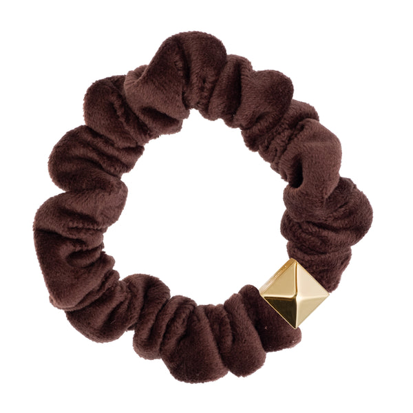 VELVET MINI SCRUNCHIE WARM CHOCOLATE