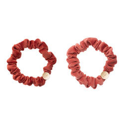 2 PK VELVET MINI SCRUNCHIE DARK TERRACOTTA & TERRACOTTA