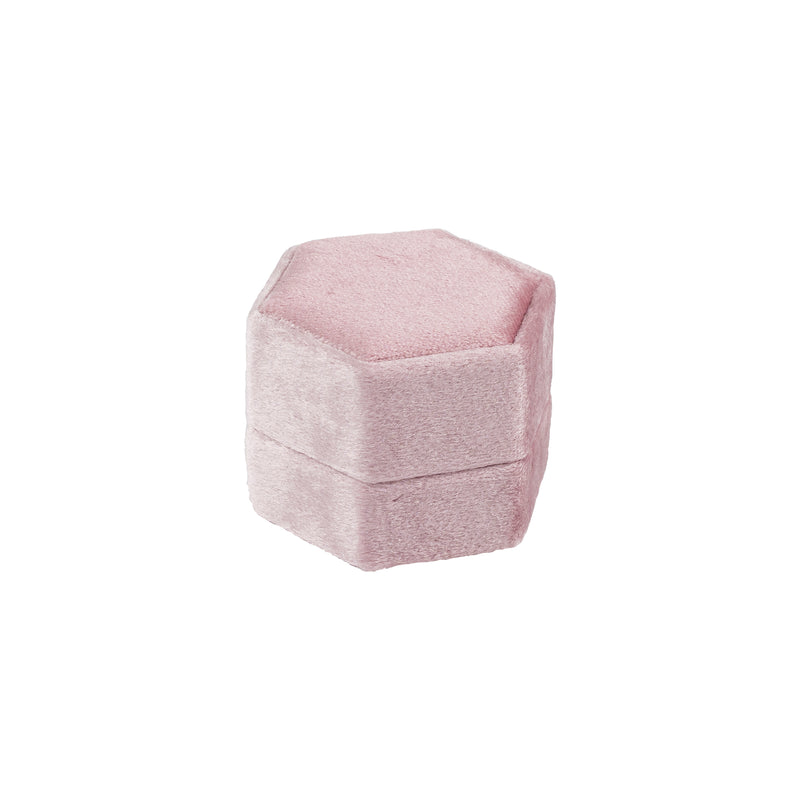 VELVET RING BOX PALE ROSE