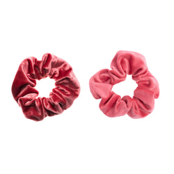 2 PK VELVET SCRUNCHIE CANDY PINK & CANDY KISS