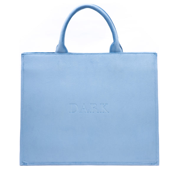 VELVET TOTE BAG LIGHT BLUE