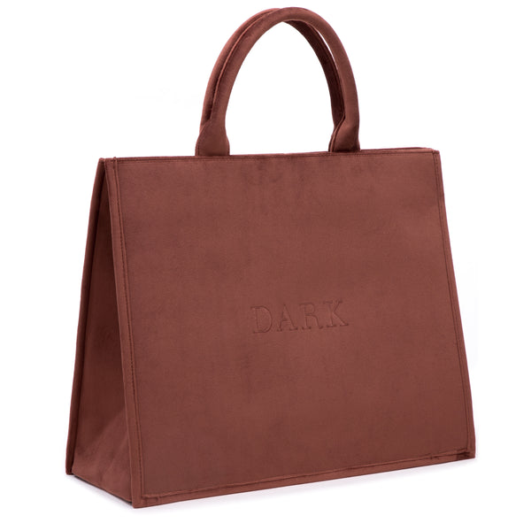 VELVET TOTE BAG MAHOGANY