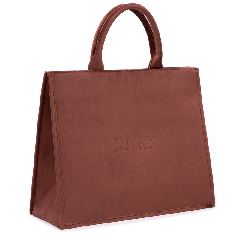 VELVET TOTE BAG MAHOGANY