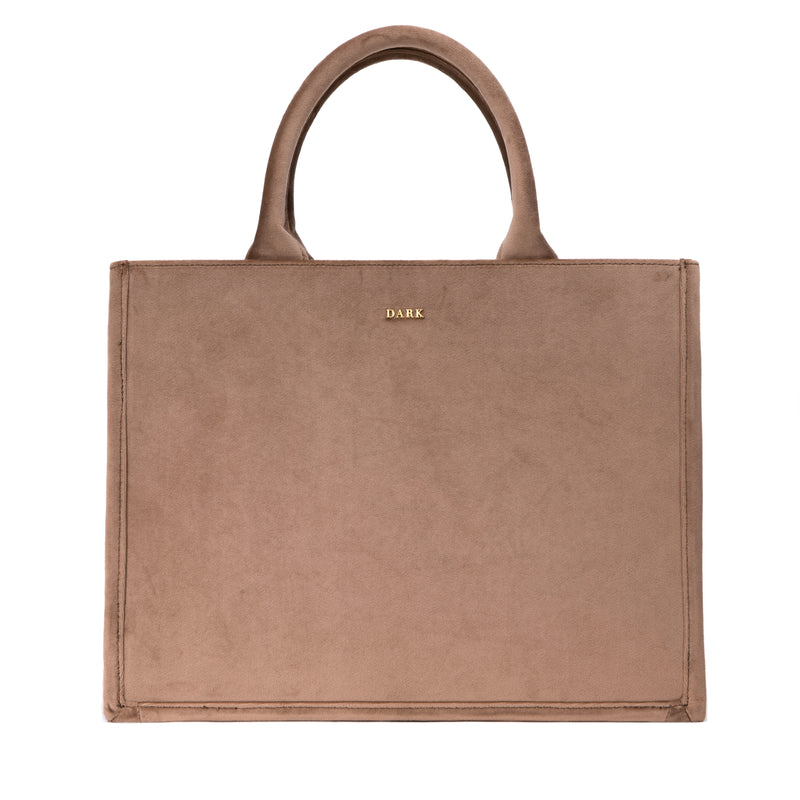 VELVET TOTE BAG SMALL NOUGAT