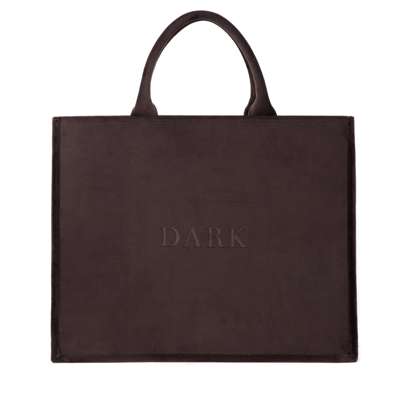 VELVET TOTE BAG CHOCOLATE BROWN