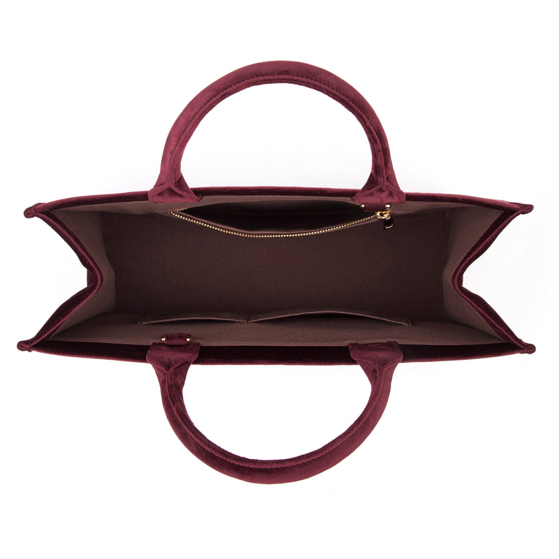 VELVET TOTE BAG MAROON