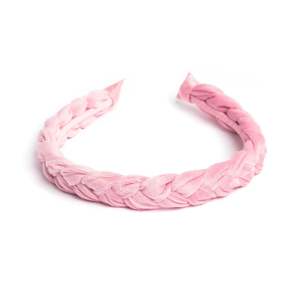 VELVET HAIR BAND BRAIDED PALE PINK VELVET HAIR BAND BRAIDED PALE PINK