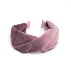 VELVET HAIR BAND FOLDED GRAPE