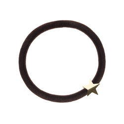 VELVET HAIR TIE BLACK W/SILVER STAR